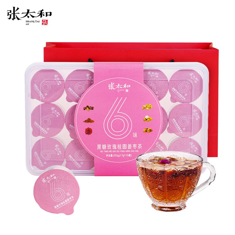 张太和 黑糖玫瑰桂圆姜枣茶17g*15罐
