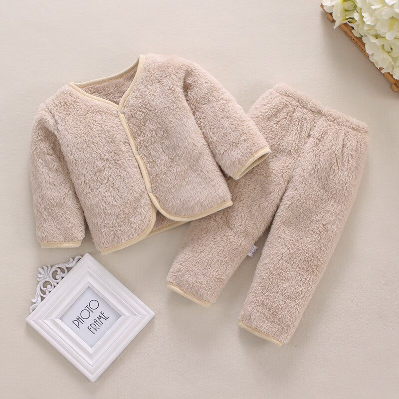 Amerpin珊瑚绒新生儿保暖睡衣 ，拍2件