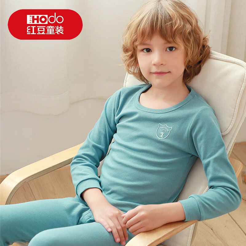 19.8元 红豆 儿童A类纯棉秋衣秋裤套装领 