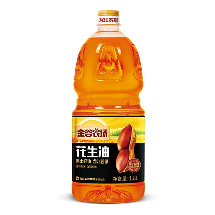 金谷农场食用油压榨一级花生油1.8L黑土好油氮保鲜国企品质