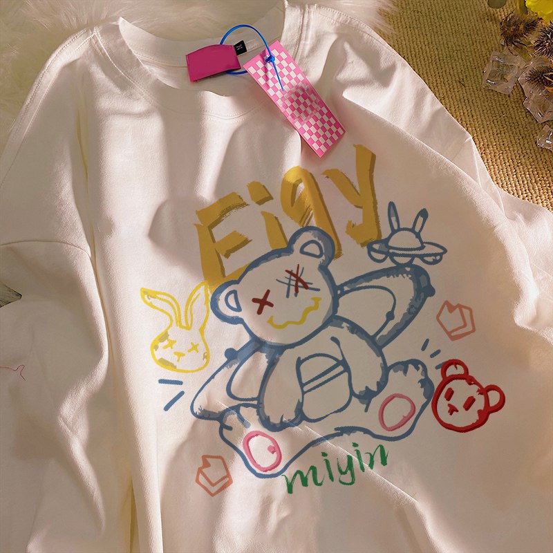 0点开始 拍3件49.9元港风chic潮牌印花长袖t恤3件(tnhk2Iy464t)/