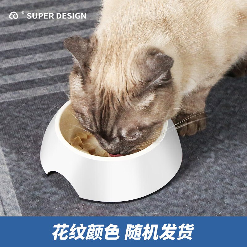 5件全额返休普Super宠物碗密胺防滑饭盆猫碗狗碗狗盆宠物用品圆形贴花碗 S码