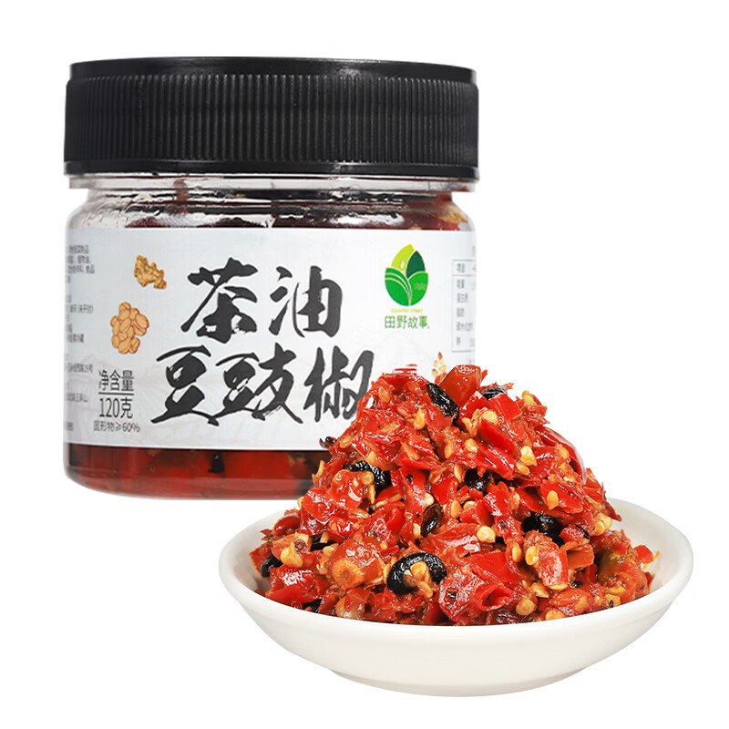 田野故事 茶油豆豉椒120g，1.99