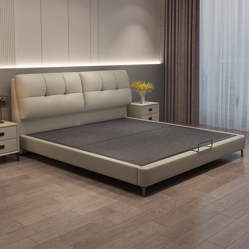 熙伴皮床主卧轻奢储物带收纳抽屉软包双人面包床JC-301 1.8米框架单床1件581 有需专区看看