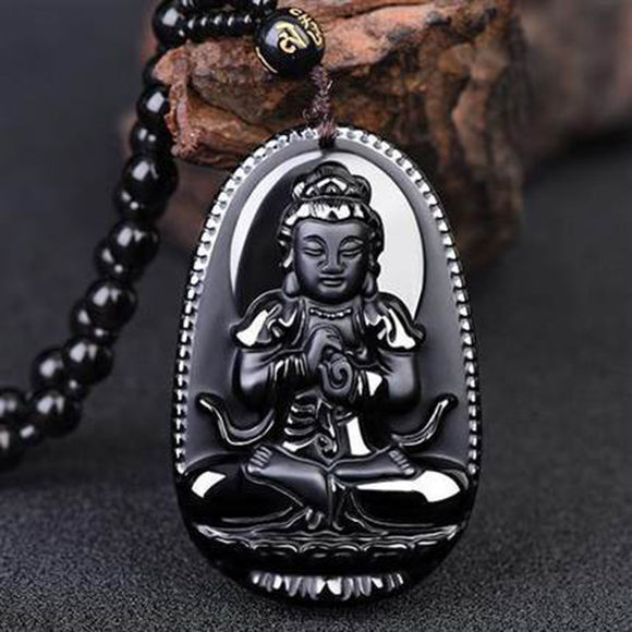 开光黑曜石十二生肖狗猪八大守护神本命佛吊坠男女情侣款项链挂件