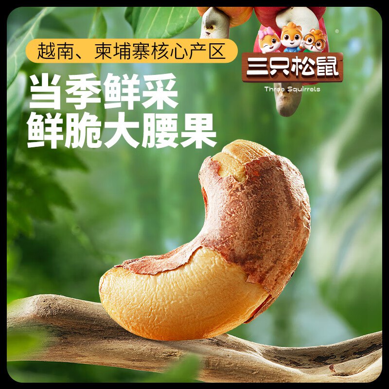 三只松鼠 紫皮腰果250g/袋
