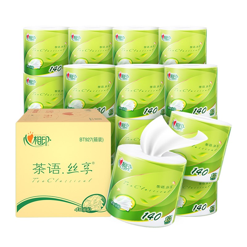 40.9元 叠加88-5  心相印4层卷纸茶语丝享140克X27卷(Webl2NcRXte)/
