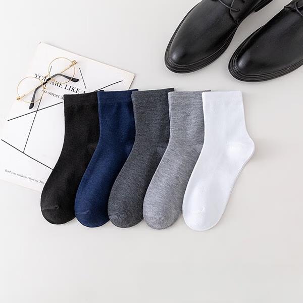 浪莎男士秋冬中筒袜10双装