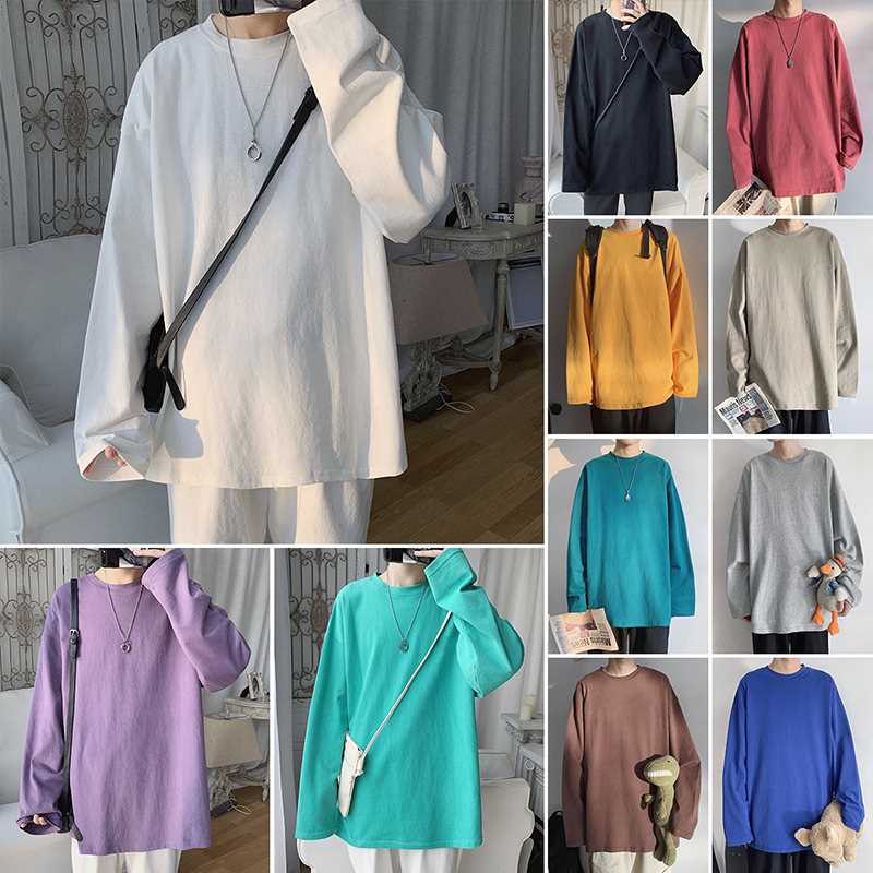 12.9元【港仔文艺男】男女款纯棉纯色长袖T恤(DfLrXaomHxO)/