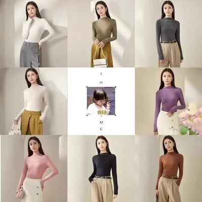 0点 拍3件 37.9💵【天籁狐】半高领德绒保暖打底衫*3件)vU75WSwmSEM)/ CZ11//