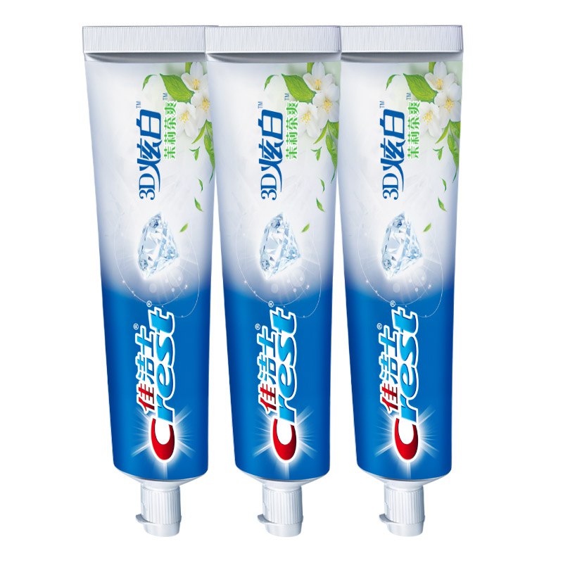 佳洁士3D炫白茉莉茶爽牙膏240克3支装，169-30券叠加99选3，PLUS拍3件69，折合每件23