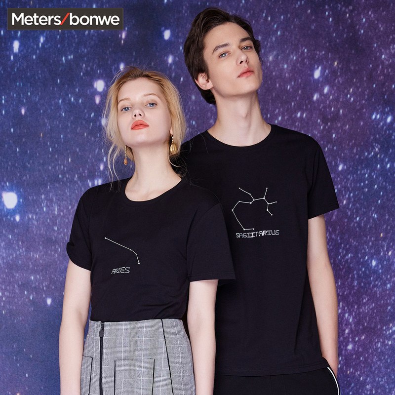 29.9元 美邦官方店美特斯邦威情侣星座T恤短袖(LfWIXmBOvGA)/