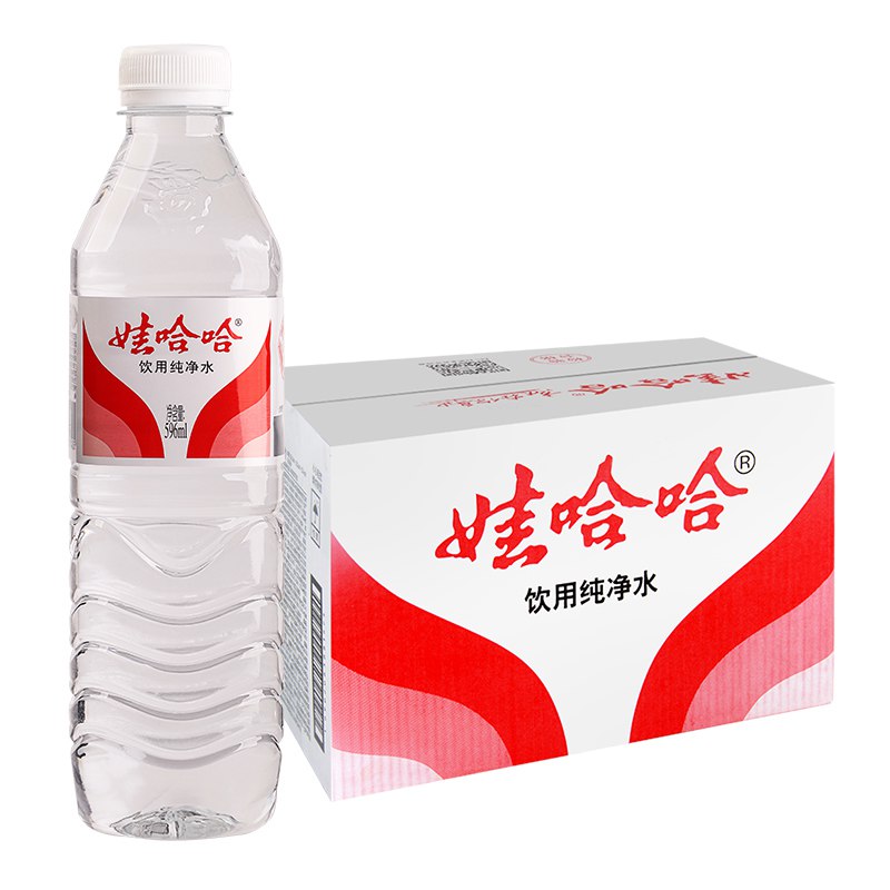 娃哈哈纯净水饮用水596ml*24瓶 整箱，买4件 凑僤折后20.27/件