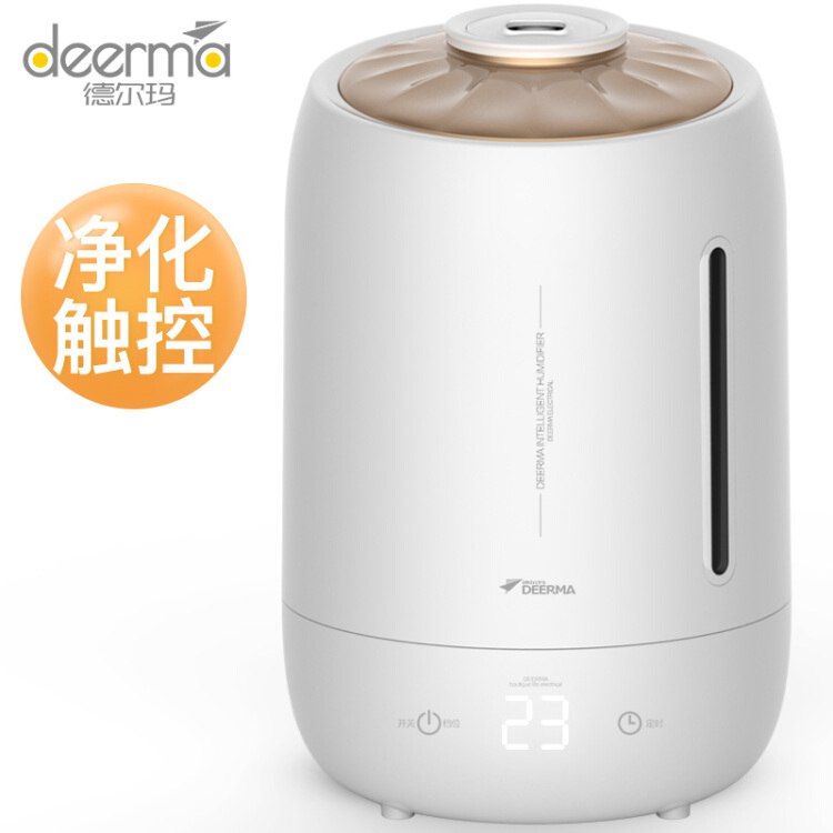 【京东自营】德尔玛（Deerma）加湿器 5L大容量 触控感温 家用卧室  迷你香薰增湿 办公室空气加湿 DE-F600（白）  