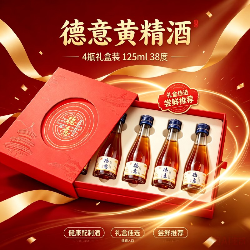 55.30元 德意 黄精酒礼盒 125ml*4瓶