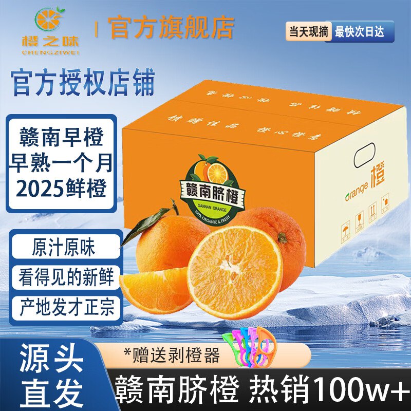 橙之味 江西赣南早脐橙 净重9斤