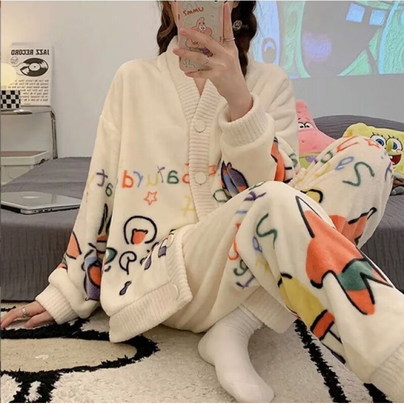 诗莉奥 法兰绒甜美家居服套装