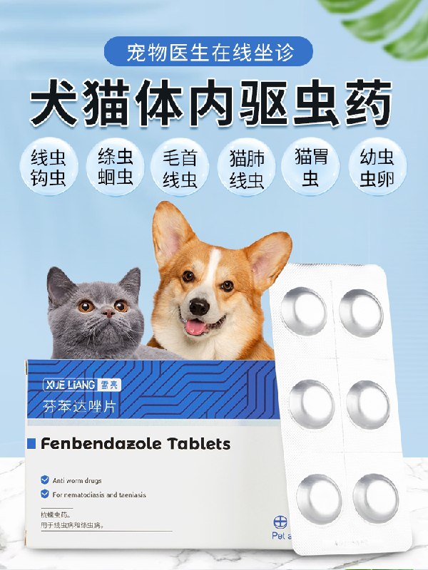 5元【如云宠物用品】幼猫幼犬芬苯达唑驱虫片(KbWTXWXFMRE)/