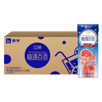 【京东】蒙牛 GO畅 柚遇百香 柚子百香果 风味饮料 250ml*24包 康美包