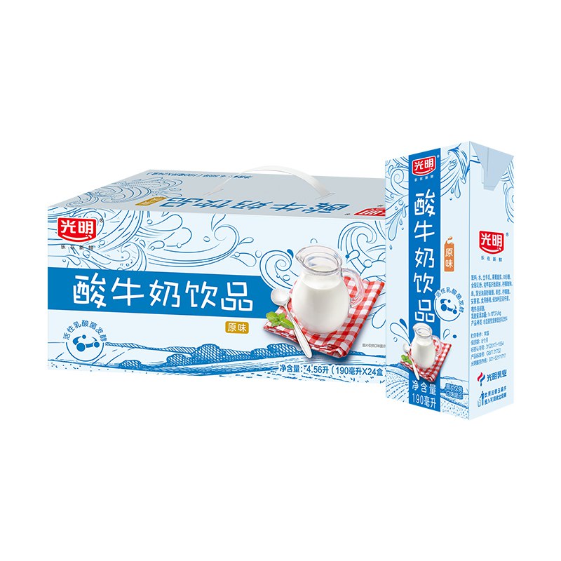 京东光明 酸奶酸牛奶饮品(原味)190ml*24盒