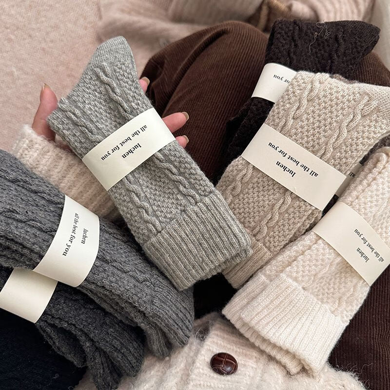 东方缘 秋冬女士羊毛袜5双