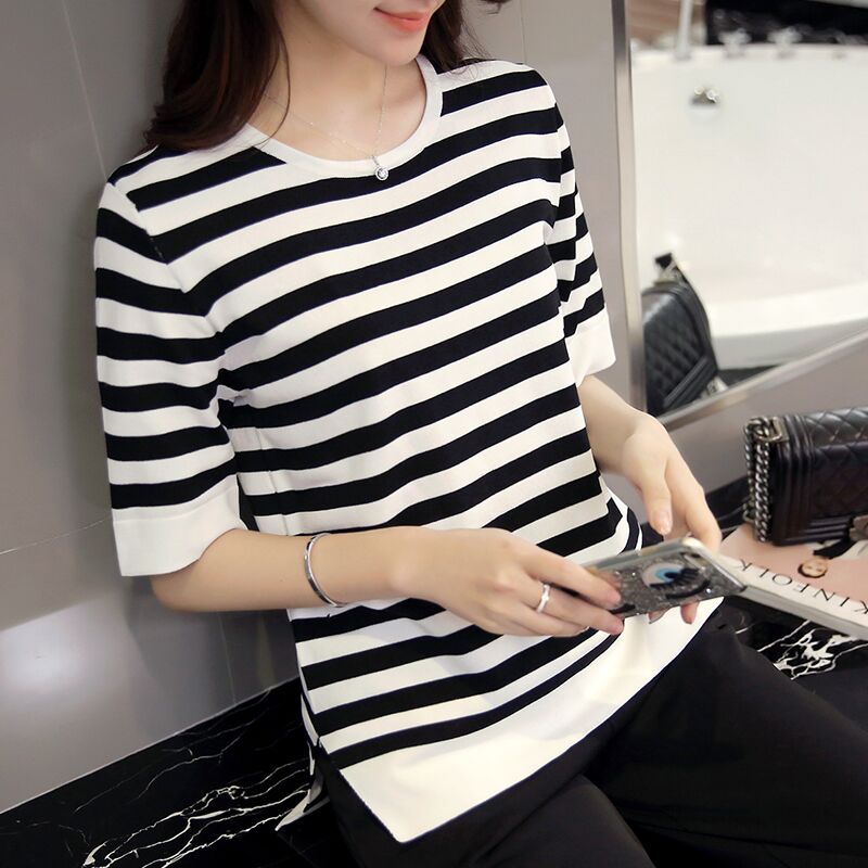 15点前350件5折11.9亓冰丝针织短袖t恤  