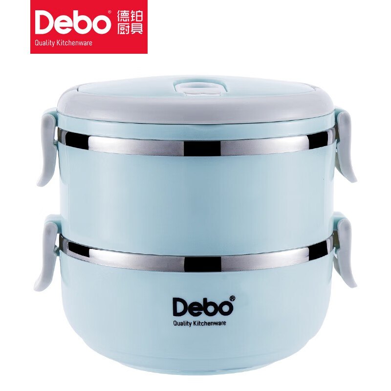 Debo德铂 保温饭盒304不锈钢双层分隔1400ml