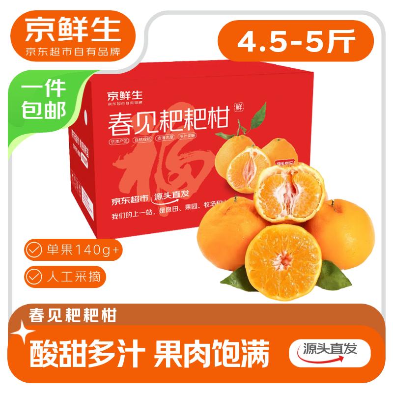 【自营】京鲜生 四川春见耙耙柑净重4.5-5斤 单果140g+