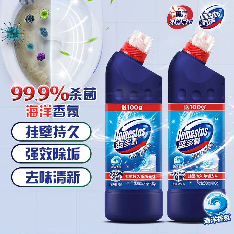 自营蓝多霸 长效洁厕啫喱 600g*2瓶