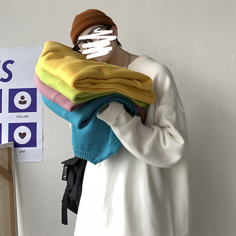 33亓 港仔文艺男大店圆领毛衣男女同款针织衫(xDDZ2v5htGM)/男女都能穿 1000w粉丝大店潮牌系列为主 同价质量无敌纯色百搭舒适 单穿内搭都可