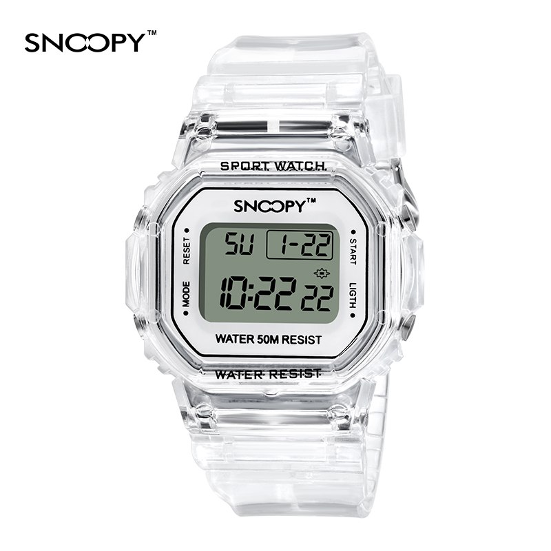 0点开始 48元snoopy手表旗舰店史努比防水运动透明手表(XheV2p7hPo3)//