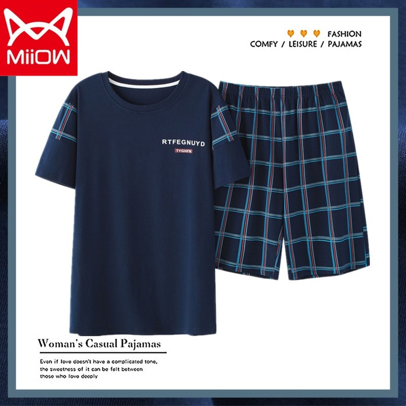 1.领券加入购物车1件猫人男士纯棉睡衣2件套(EWXr2OotinQ)/   线下一套至少卖100多