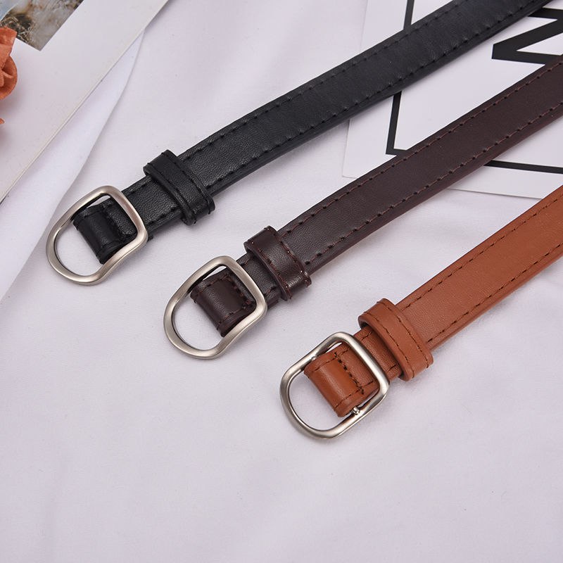 韩国东大门新款韩版黑色小腰带无孔女学生百搭皮带女细软不用打孔，3.9元