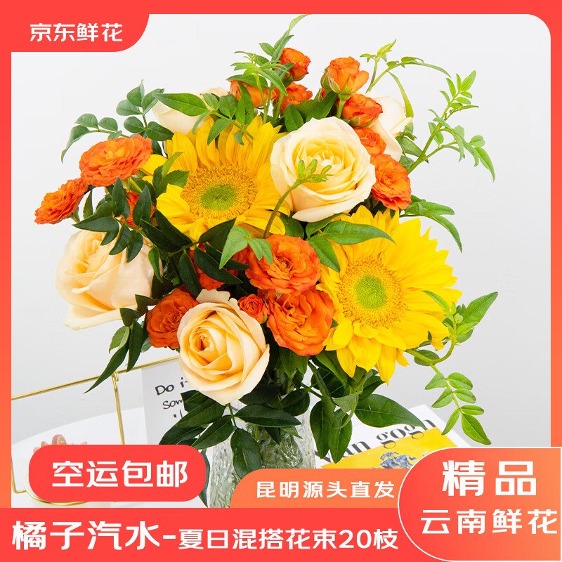 自营京东鲜花 橘子汽水*20支