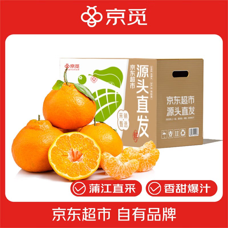 【自营】京觅 四川春见耙耙柑4.5斤装 单果70mm+