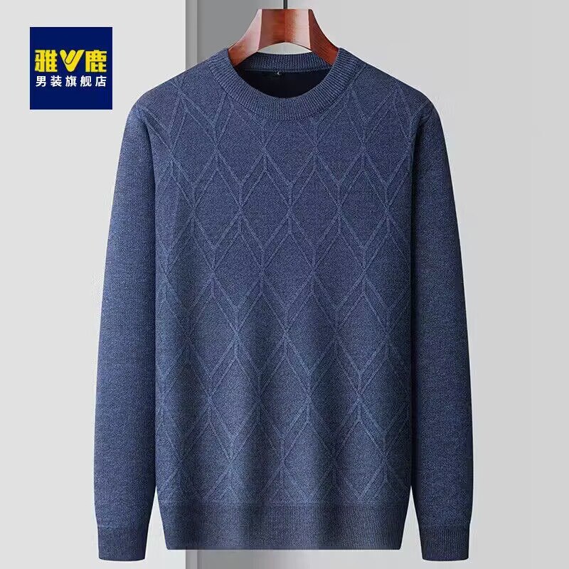 59💵 【雅鹿】加绒提花圆领针织打底衫)MIp8W0cvkM0)/ CZ11//加绒加厚更保暖，时尚百搭