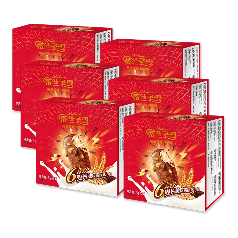 蒙牛蒂兰圣雪麦片脆皮雪糕70g x 6支 x 6盒