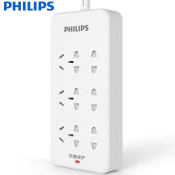 29.9元飞利浦3米6位防雷排插！
