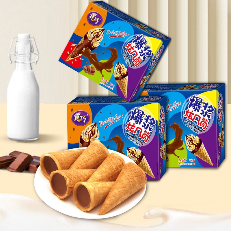 3件29.9元 真巧旗舰店巧克力曲奇饼干脆筒264g*3(g3OjXNCiOSu)/