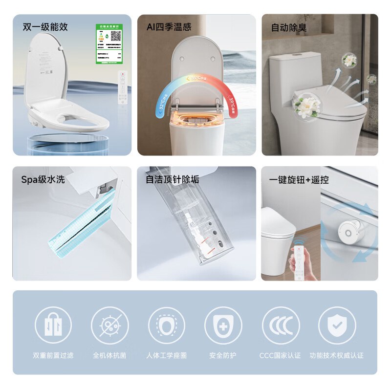 如有建材2000-1000卷九牧（JOMOO）小牧卫浴智能马桶盖X2pro-自动除臭 双1级能效 AI温控，叠补贴，凑后【147.56】