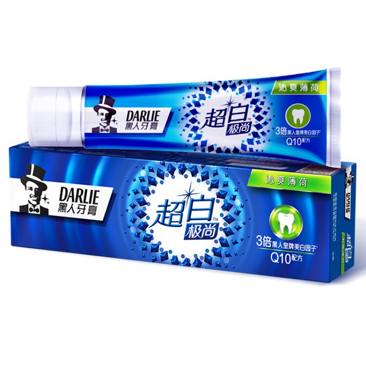 黑人（DARLIE）超白极尚沁爽薄荷美白牙膏120g 减少牙菌斑 
