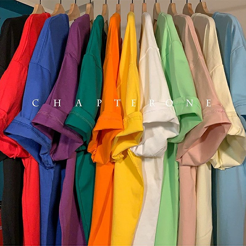 补卷 9.9港仔文艺男纯色短袖T恤  