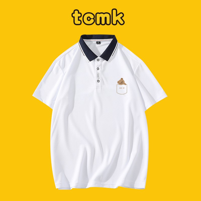 39.9亓 TCMK国潮翻领polo衫夏季T恤￡UuM52PAUSjO$
