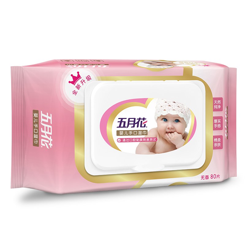 五月花(May Flower) 湿巾 婴儿手口可用80片装便捷抽取式