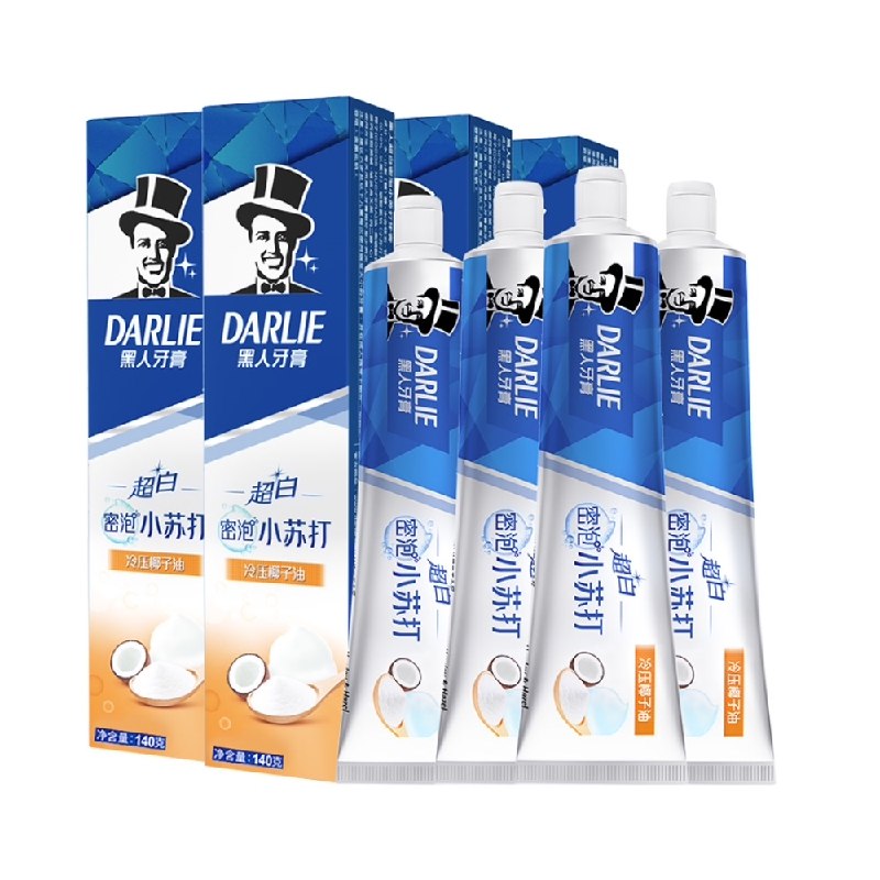 34.9元 黑人牙膏黑人超白小苏打牙膏140g*4只亮白牙齿去牙渍清新口气(67FD2NTwCg1)/