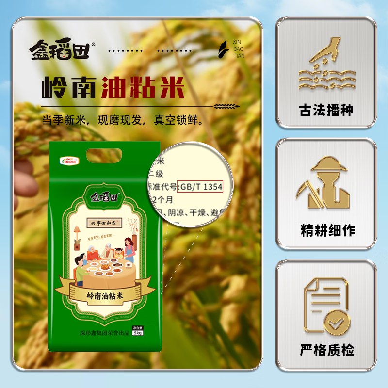 自营鑫稻田 岭南油粘米10斤